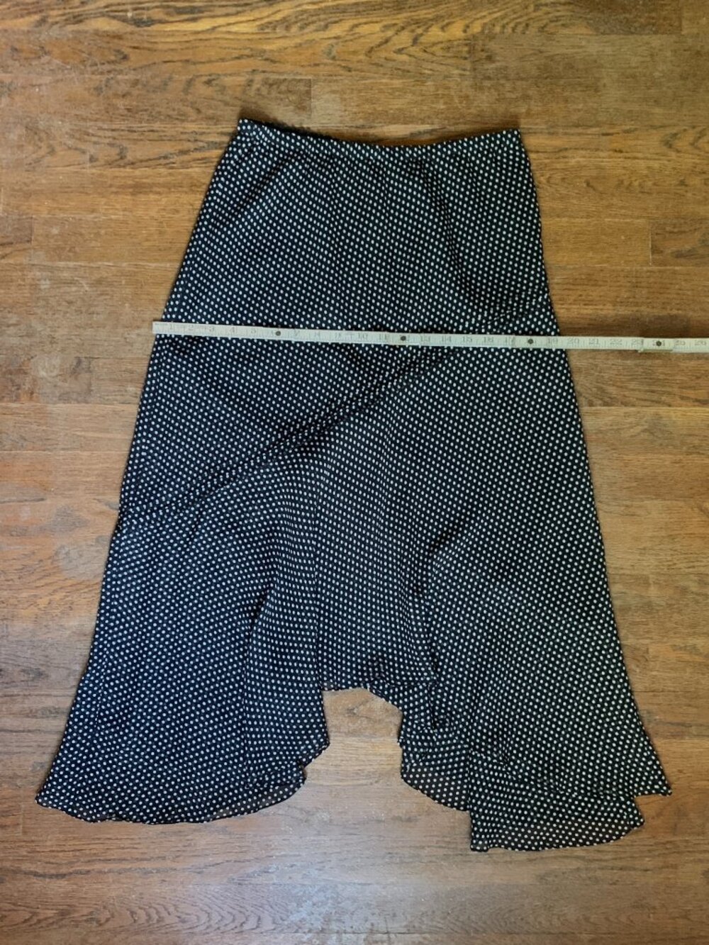 VINTAGE Adrianna Papell Polka Dot Silk Skirt Asymmetrical Size 10 y2k whimsygoth - Picture 7 of 8